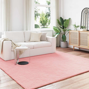 Vidaxl nep konijnenbont tapijt olite roze 240 x 240 cm polyester