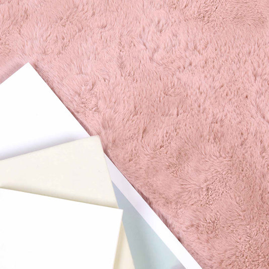 Vidaxl nep konijnenbont tapijt olite roze 240 x 240 cm polyester