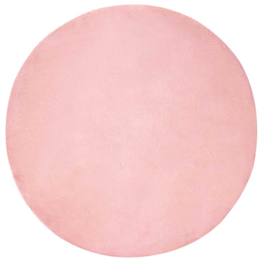 Vidaxl nep konijnenbont tapijt olite roze ø 200 cm polyester