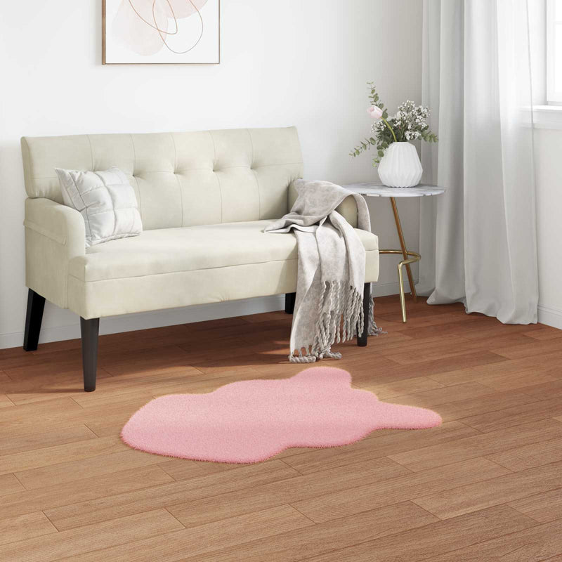 Afbeelding laden in galerijviewer, Vidaxl nep konijnenbont tapijt olite roze 60 x 90 cm polyester
