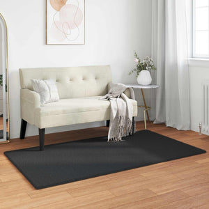 Vidaxl nep konijnenbont tapijt olite zwart 80 x 150 cm polyester