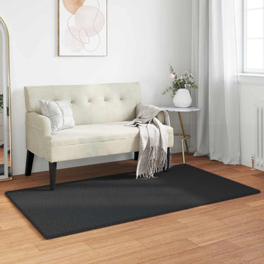Vidaxl nep konijnenbont tapijt olite zwart 80 x 150 cm polyester