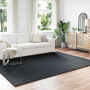 Vidaxl nep konijnenbont tapijt olite zwart 200 x 280 cm polyester