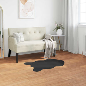Vidaxl nep konijnenbont tapijt olite zwart 50 x 80 cm polyester