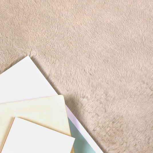 Vidaxl nep konijnenbont tapijt olite taupe 120 x 120 cm polyester