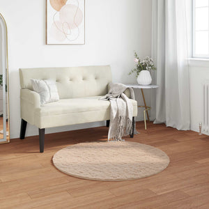 Vidaxl nep konijnenbont tapijt olite taupe ø 120 cm polyester