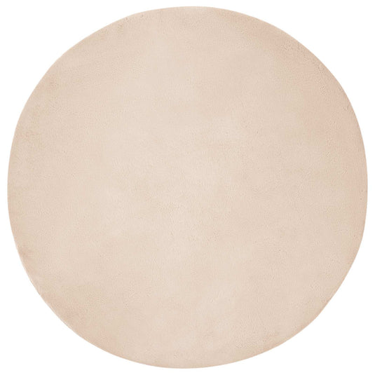 Vidaxl nep konijnenbont tapijt olite taupe ø 120 cm polyester
