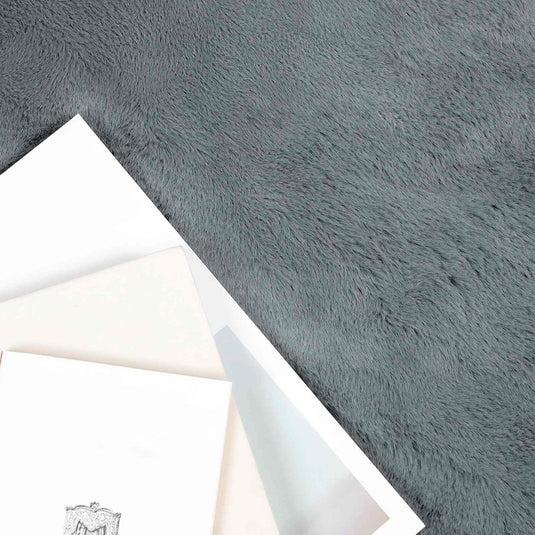 Vidaxl nep konijnenbont tapijt olite antraciet 80 x 200 cm polyester
