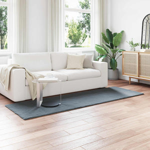Vidaxl nep konijnenbont tapijt olite antraciet 80 x 250 cm polyester
