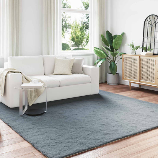 Vidaxl nep konijnenbont tapijt olite antraciet 200 x 200 cm polyester