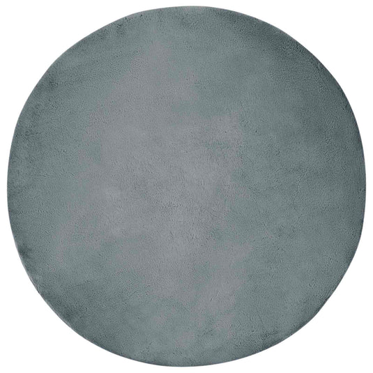 Vidaxl nep konijnenbont tapijt olite antraciet ø 80 cm polyester
