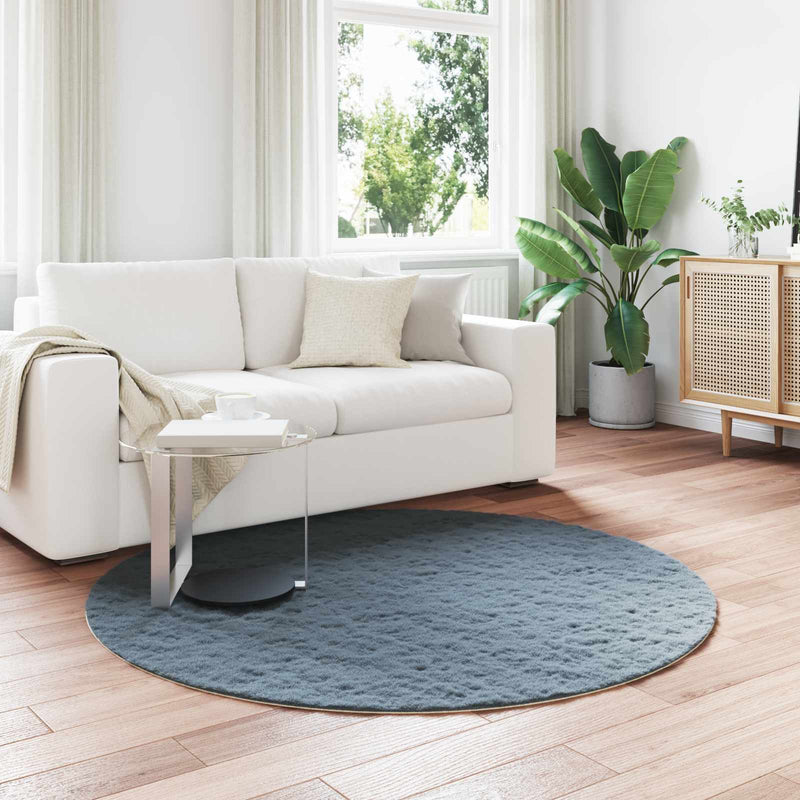 ギャラリービューアに画像をロードする, Vidaxl nep konijnenbont tapijt olite antraciet ø 200 cm polyester
