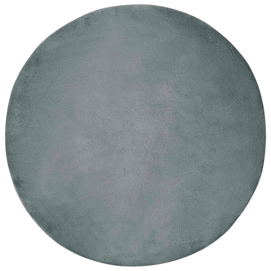 Vidaxl nep konijnenbont tapijt olite antraciet ø 200 cm polyester