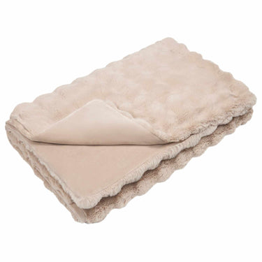 Vidaxl neppels konijnenbont deken olite beige 150 x 220 cm polyester