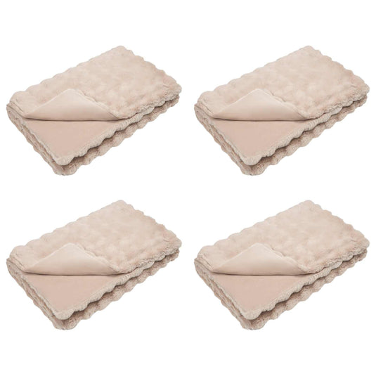 Vidaxl neppels konijnenbont deken olite 4 pcs beige 130 x 150 cm