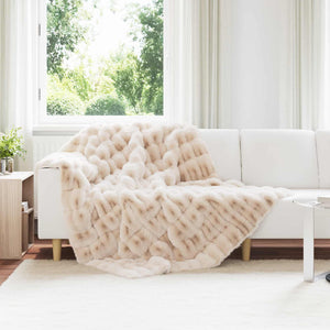 Vidaxl neppels konijnenbont deken olite 4 pcs beige 150 x 220 cm