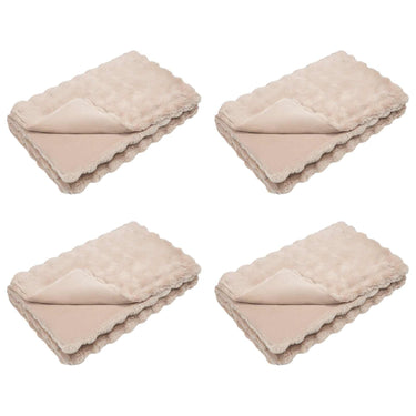 Vidaxl neppels konijnenbont deken olite 4 pcs beige 220 x 240 cm
