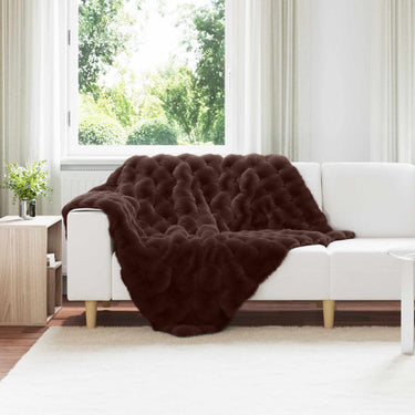 Vidaxl neppels konijnenbont deken olite kameel 130 x 150 cm polyester