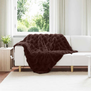 Vidaxl neppels konijnenbont deken olite 4 pcs kameel 130 x 150 cm