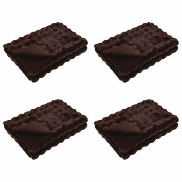 Vidaxl neppels konijnenbont deken olite 4 pcs kameel 130 x 150 cm