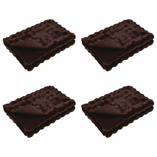 Vidaxl neppels konijnenbont deken olite 4 pcs kameel 220 x 240 cm