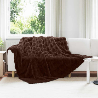 Vidaxl neppels konijnenbont deken olite 4 pcs kameel 240 x 270 cm