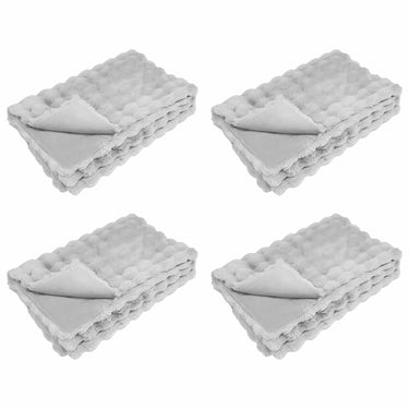 Vidaxl neppels konijnenbont deken olite 4 pcs grijs 220 x 240 cm