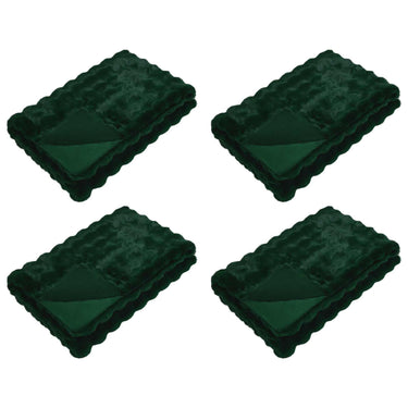 Vidaxl neppels konijnenbont deken olite 4 pcs donkergroen 150 x 220 cm