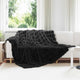 Vidaxl neppels konijnenbont deken olite 4 pcs zwart 240 x 270 cm