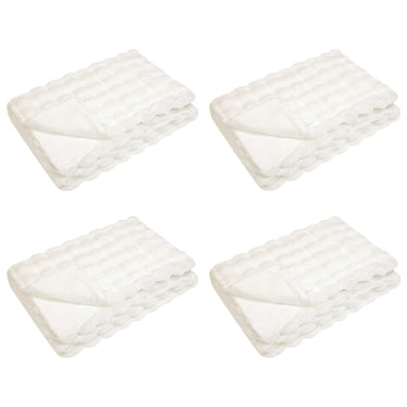Vidaxl neppels konijnenbont deken olite 4 pcs wit 130 x 150 cm