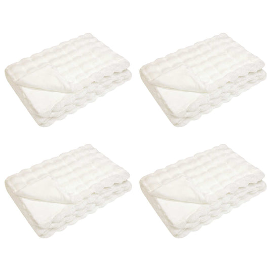 Vidaxl neppels konijnenbont deken olite 4 pcs wit 130 x 150 cm