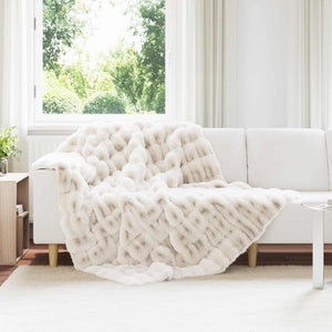 Vidaxl neppels konijnenbont deken olite 4 pcs wit 150 x 220 cm