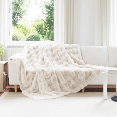 Vidaxl neppels konijnenbont deken olite 4 pcs wit 220 x 240 cm