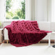 Vidaxl neppels konijnenbont deken olite bordeaux rood 240 x 270 cm