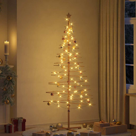 Vidaxl houten kerstboom met standaard bruin 210 cm bamboe