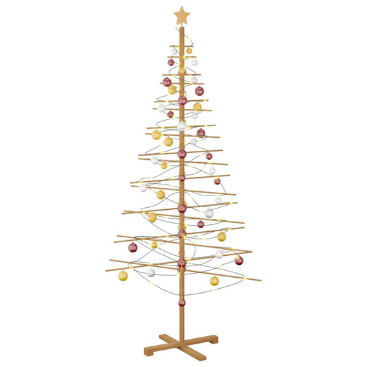 Vidaxl houten kerstboom met standaard bruin 210 cm bamboe