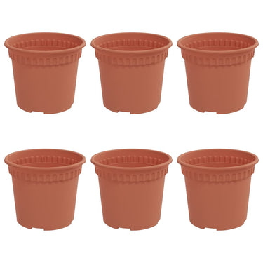 Vidaxl ronde bloempot 6 pcs baksteenrood ø 12,5 x 10 cm kunststof