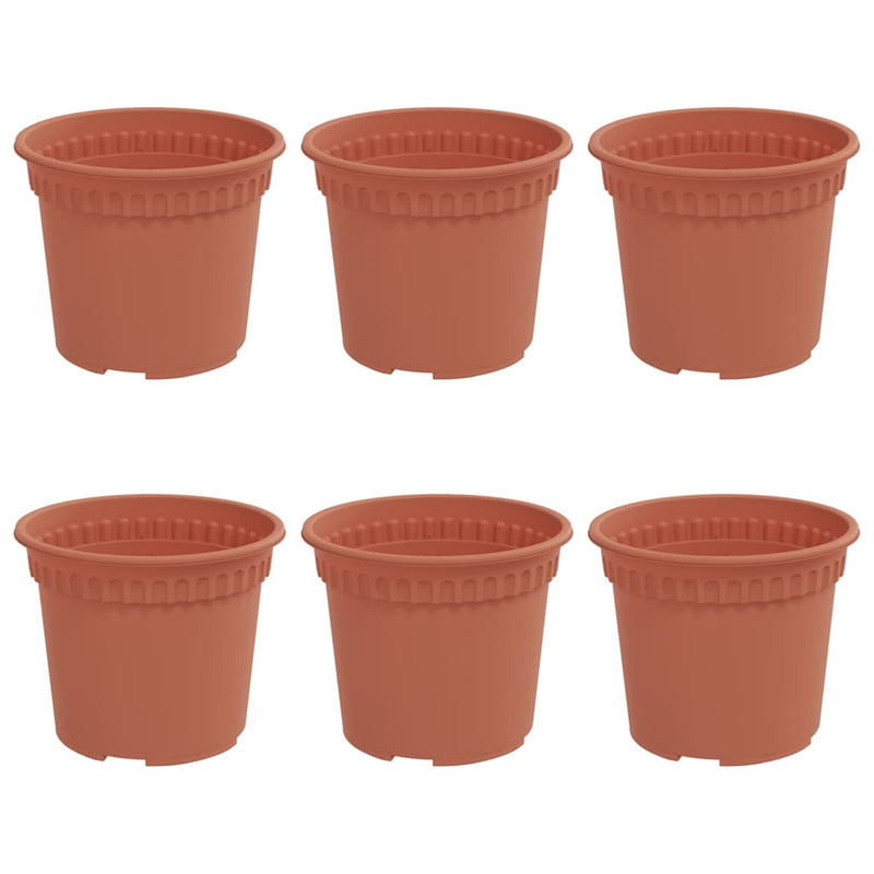 Afbeelding laden in galerijviewer, Vidaxl ronde bloempot 6 pcs baksteenrood ø 12,5 x 10 cm kunststof
