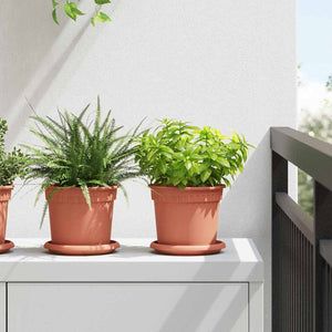 Vidaxl ronde bloempot 6 pcs baksteenrood ø 15 x 12 cm kunststof