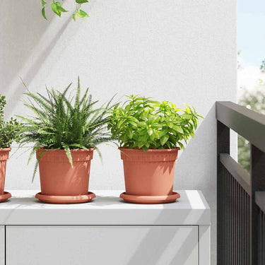 Vidaxl ronde bloempot 6 pcs baksteenrood ø 15 x 12 cm kunststof