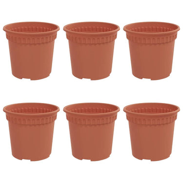 Vidaxl ronde bloempot 6 pcs baksteenrood ø 15 x 12 cm kunststof