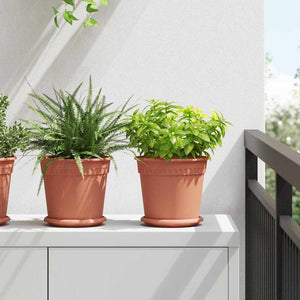 Vidaxl ronde bloempot 6 pcs baksteenrood ø 19 x 16 cm kunststof