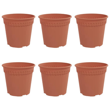Vidaxl ronde bloempot 6 pcs baksteenrood ø 19 x 16 cm kunststof