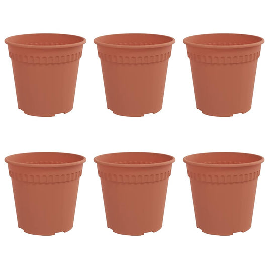 Vidaxl ronde bloempot 6 pcs baksteenrood ø 19 x 16 cm kunststof