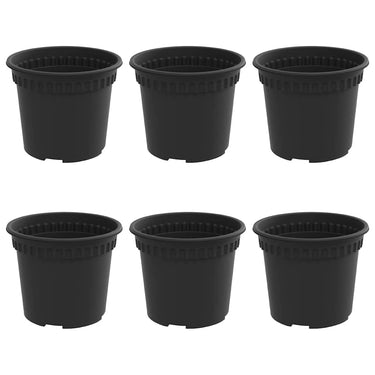Vidaxl ronde bloempot 6 pcs zwart ø 12,5 x 10 cm kunststof
