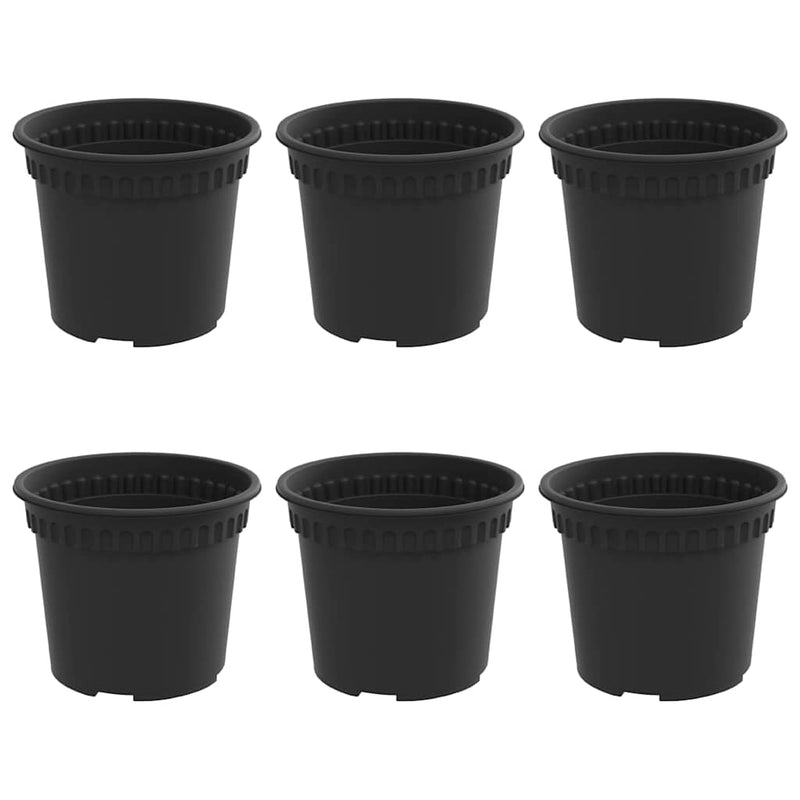 Afbeelding laden in galerijviewer, Vidaxl ronde bloempot 6 pcs zwart ø 12,5 x 10 cm kunststof
