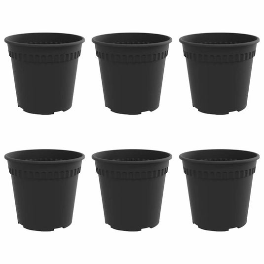 Vidaxl ronde bloempot 6 pcs zwart ø 17 x 14 cm kunststof
