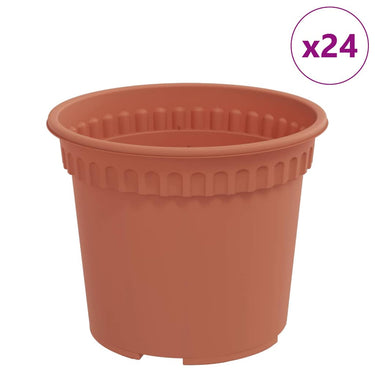 Vidaxl ronde bloempot 24 pcs baksteenrood ø 12,5 x 10 cm kunststof