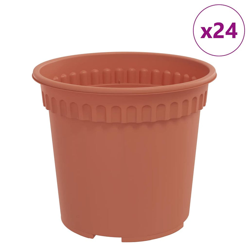 ギャラリービューアに画像をロードする, Vidaxl ronde bloempot 24 pcs baksteenrood ø 15 x 12 cm kunststof
