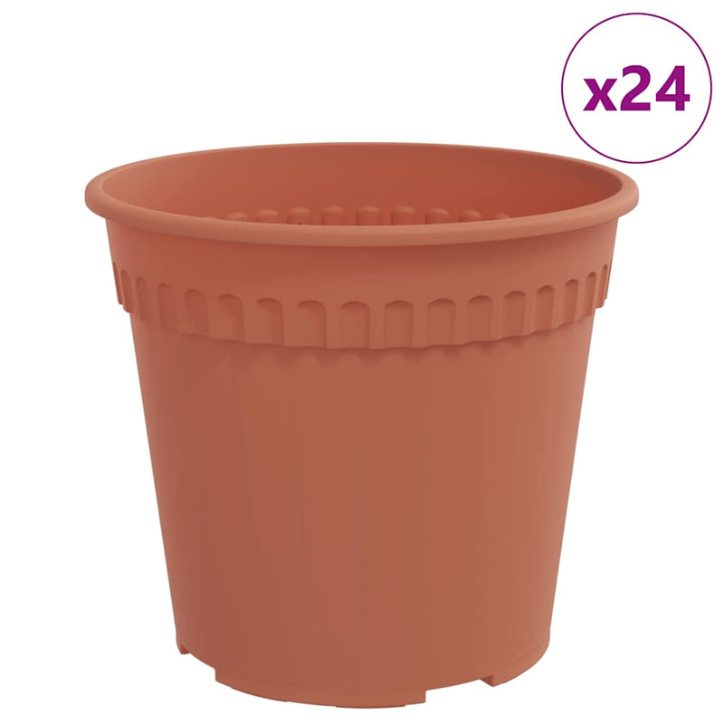 Chargez l'image dans la visionneuse de la galerie, Vidaxl ronde bloempot 24 pcs baksteenrood ø 19 x 16 cm kunststof
